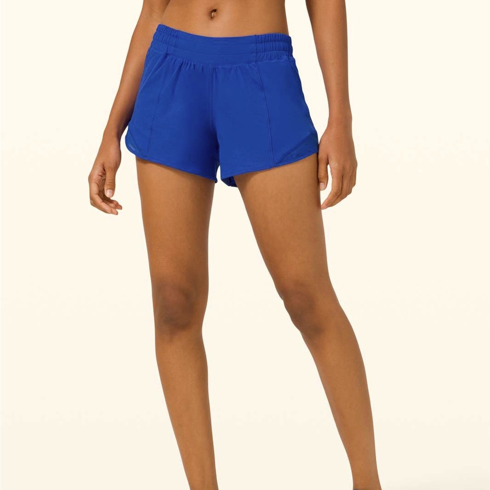 LULULEMON BLUE 4 INCH HOTTY HOT SIZE 4